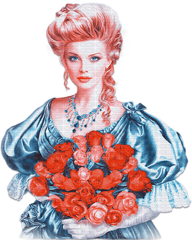 soave woman vintage fashion rose flowers - Free PNG