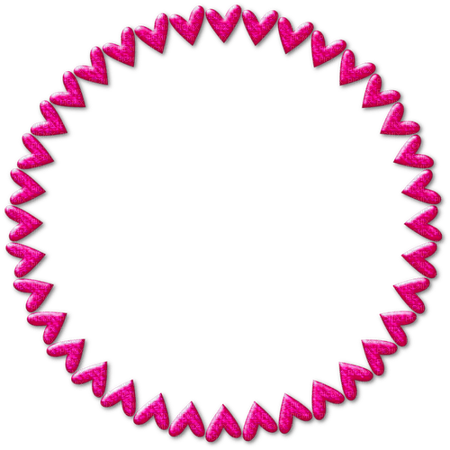 Hearts.Circle.Frame.Pink - 免费PNG