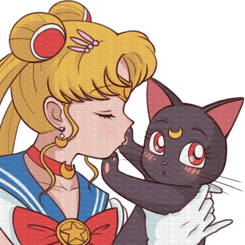 Sailor Moon and luna ❤️ elizamio - Free PNG