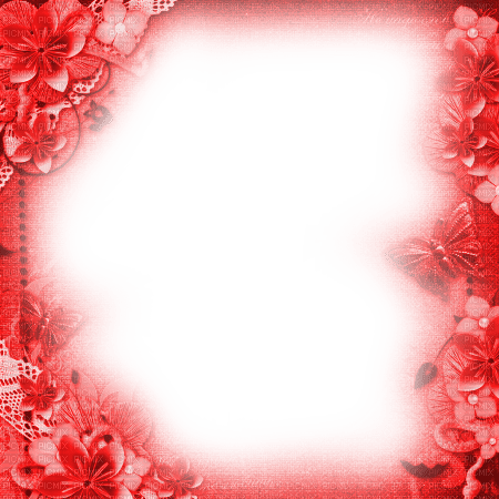 Frame.Flowers.Red - By KittyKatLuv65 - 免费PNG