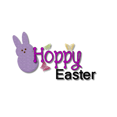 Kaz_Creations Text Hoppy Easter - zadarmo png