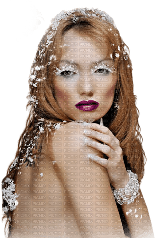 kikkapink winter snow  woman redhead - 免费PNG