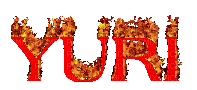 yuri fire text - Бесплатный анимированный гифка
