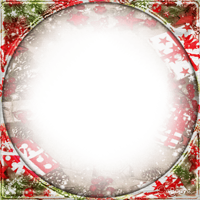 soave frame christmas winter circle branch red - Free PNG