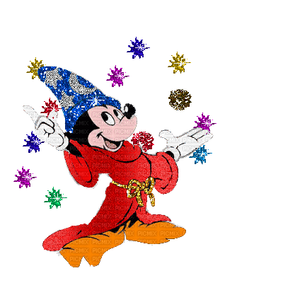 Mickey magicien - GIF animado grátis