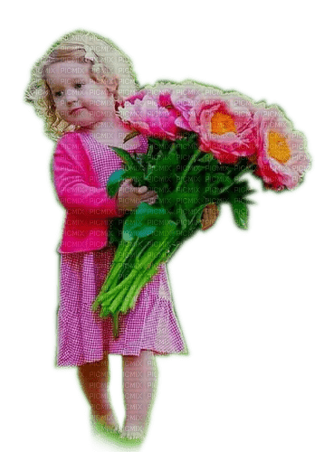 Rena Kind Child Pfingstrosen pink Muttertag - 免费PNG