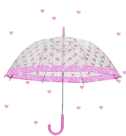 pink umbrela gif hearts - 免费动画 GIF