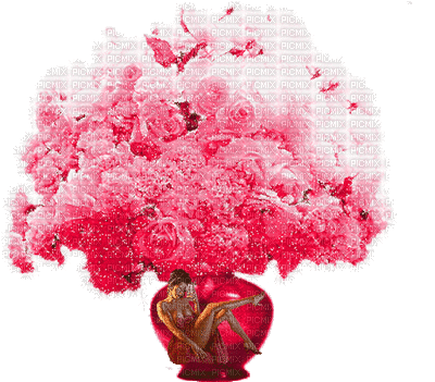 pink flower bouquet - GIF animé gratuit