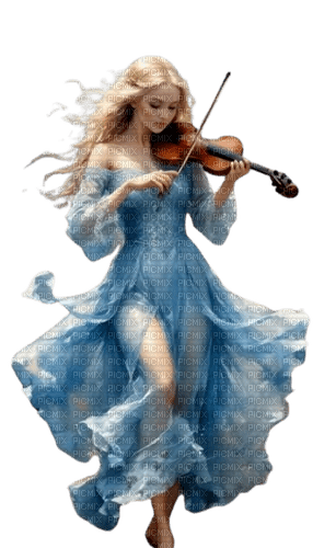 Девушка со скрипкой - zdarma png