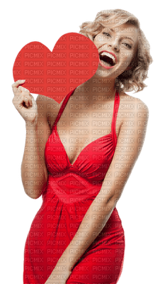 Kaz_Creations Woman Femme Love Red Heart - png ฟรี