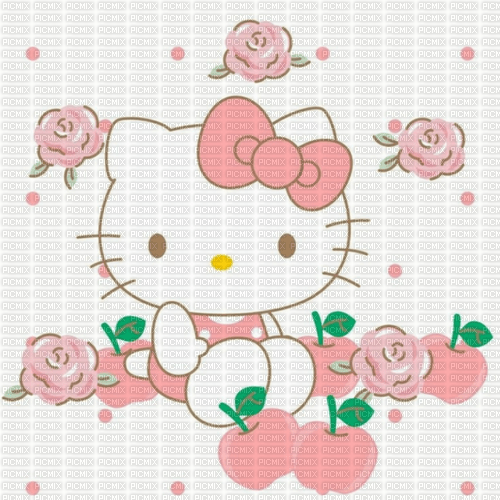 Pomme fond hello kitty background apple - PNG gratuit
