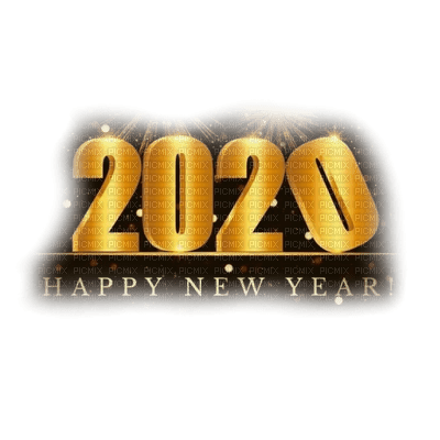 new year 2020 silvester number  text la veille du nouvel an Noche Vieja канун Нового года gold tube - zadarmo png