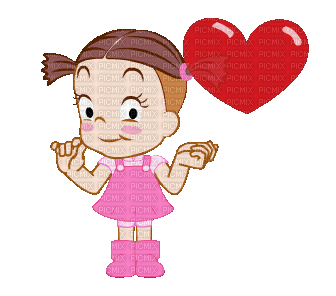 Little Girl Blowing Kisses, girl , little , animated , gif , kisses , kiss  , love , heart , cute , pigtails , child , kid , pink - Free animated GIF -  PicMix