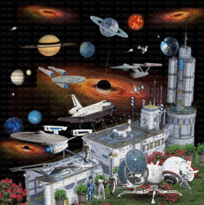 space station, avaruusasema (defective, but slow... ) - Бесплатный анимированный гифка