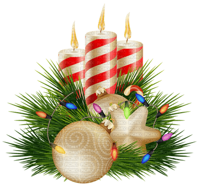 Kaz_Creations Christmas  Candles Decorations Baubles Balls - Free PNG