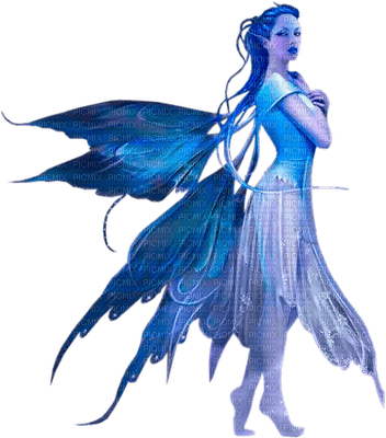 Kaz_Creations Woman Femme Blue Fairy - zdarma png