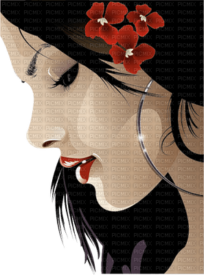Woman Red Black Flower  - Bogusia - безплатен png