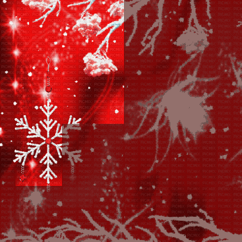 Bg.winter.branche.snow.qnowflake.red.idca - GIF animé gratuit