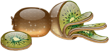 Glittery kiwi fruits gif - GIF animé gratuit