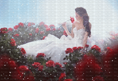 woman with flowers bp - 免费动画 GIF