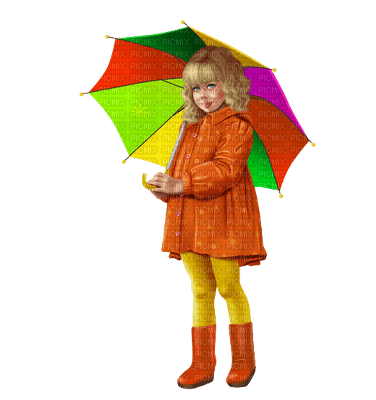 flicka-girl-paraply - ücretsiz png
