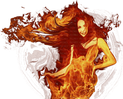 Kaz_Creations Woman Femme Flames Fire - 無料png