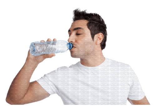 guy drinking water - gratis png