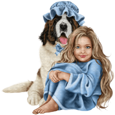 child with dog bp - Free PNG
