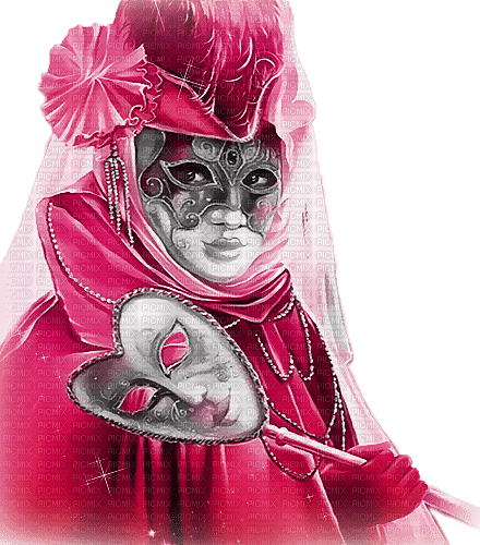 soave woman mask venice carnival black white pink - δωρεάν png
