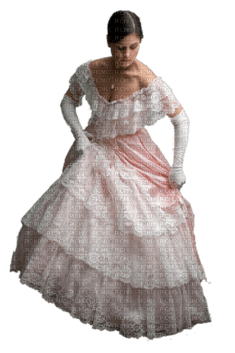 Vintage Woman Femme Gown Pink - PNG gratuit