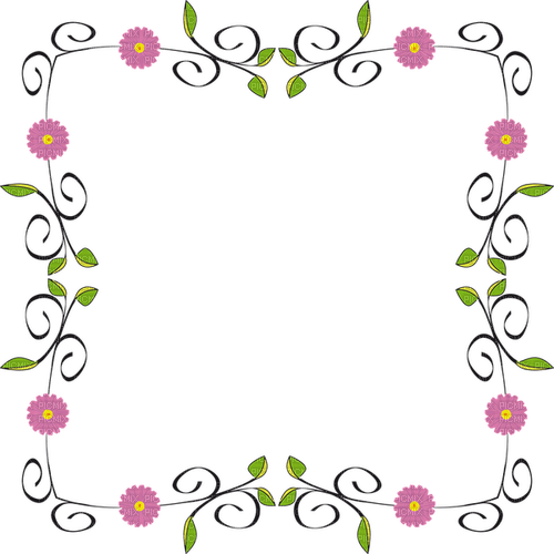 floral frame Bb2 - png gratis