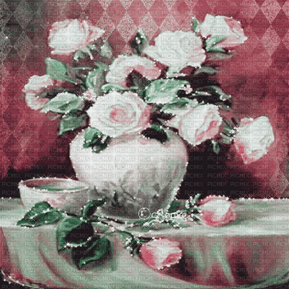 soave background animated vintage flowers rose - Gratis animeret GIF