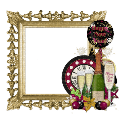 Kaz_Creations Deco Frames Frame New Year - zdarma png