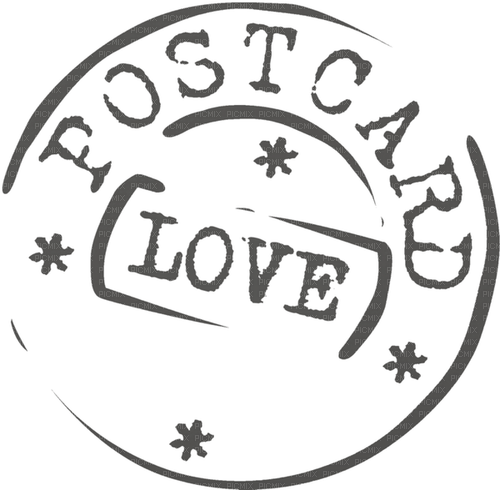 Stamp Love Postcard Black - Bogusia