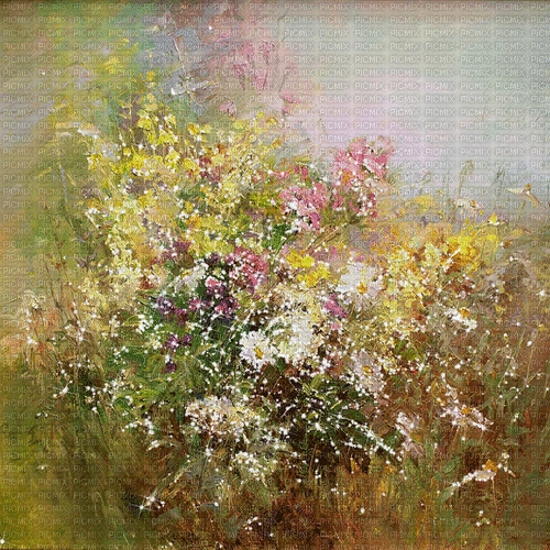 dolceluna spring flowers painting background - Gratis animeret GIF