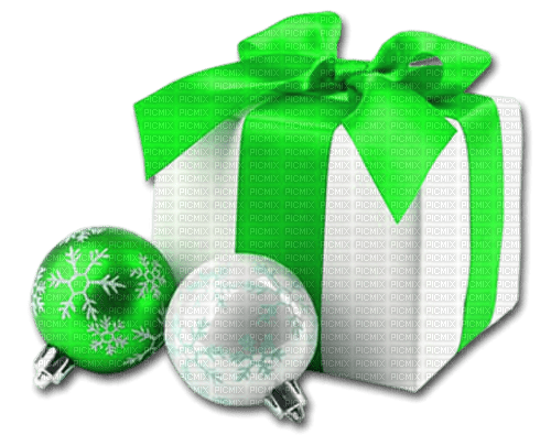 Christmas.Present.White.Green - Free PNG