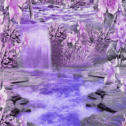 soave background animated fantasy  flowers purple - GIF animé gratuit