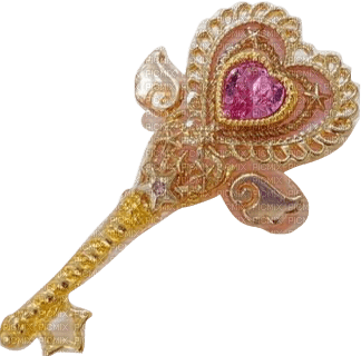 gold heart princess key - png gratuito