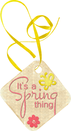 Tag.Text.It's a Spring thing.Pink.Yellow.White - 免费PNG