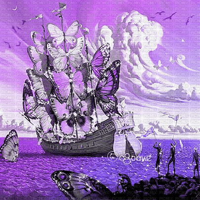 soave background animated ship  purple - GIF เคลื่อนไหวฟรี