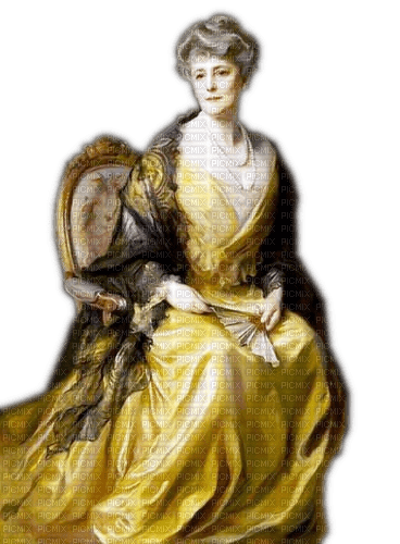 Rena yellow gelb Woman Frau Vintage Porträt - фрее пнг