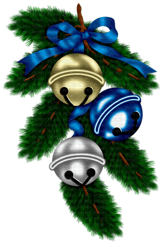 Christmas.Winter.Deco.Green.Blue.Gold.Silver - PNG gratuit
