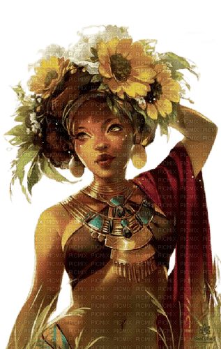 loly33 femme tournesol - 免费PNG