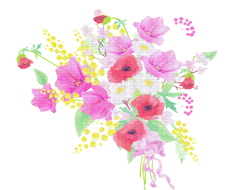 soave deco spring flowers branch butterfly - GIF animé gratuit