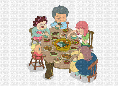 familie lunch - Gratis animerad GIF