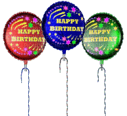 happy birthday balloons - Бесплатни анимирани ГИФ