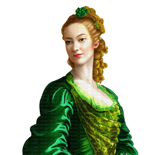 kikkapink woman vintage baroque green brown - 無料png