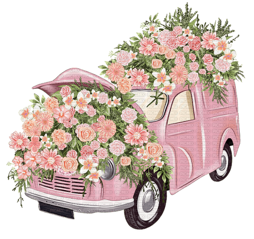 voiture, spring, fleur, rose , Orabel - бесплатно png