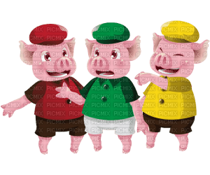 Kaz_Creations Cartoons Cartoon Three Little Pigs - gratis png
