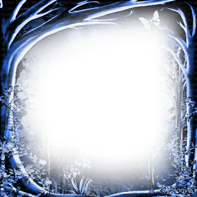 soave frame forest fantasy tree blue - δωρεάν png